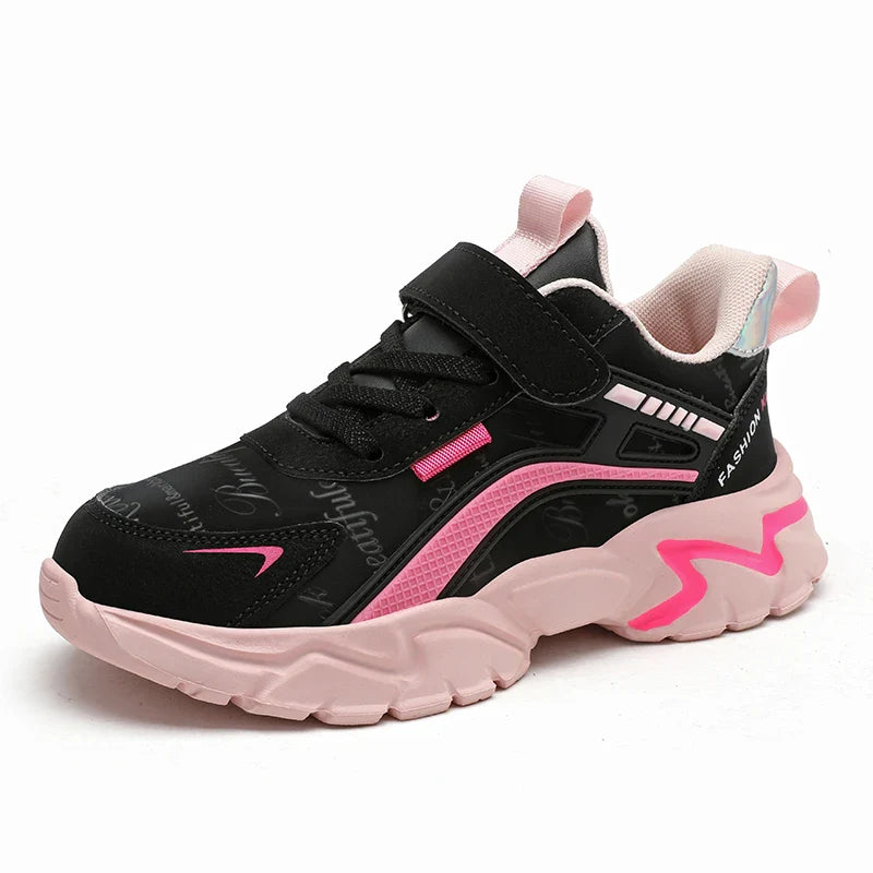 Girls Sneakers Fashion Non-Slip Casual Flat Running Shoes Breathable Lightweight Outdoor Tennis Shoes for Kids