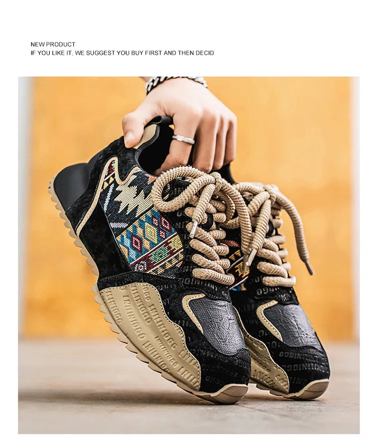 New Men's Sneakers Fashion Skateboard Shoes Outdoor Casual Running Shoes for Men Lace-up Platform Tenis Shoes Zapatillas Hombre