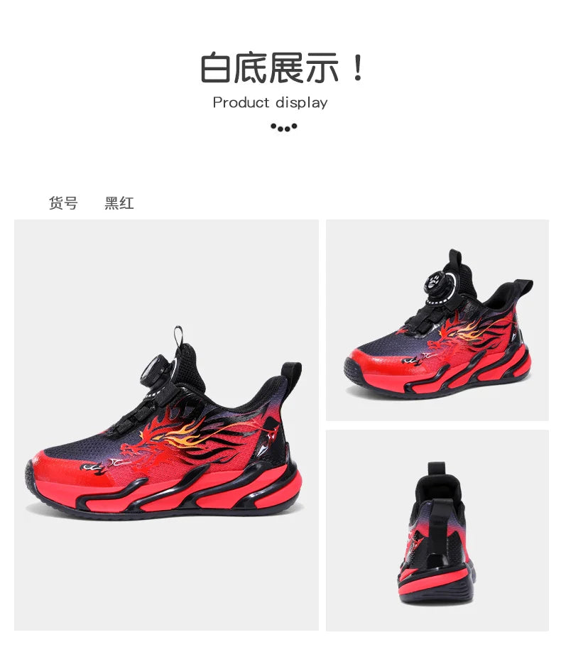 2025 New Children's Casual Sneakers Fashion Rotary Buckle Sports Shoes Kids Running Sneakers Spring Comfortable Boy Trainers