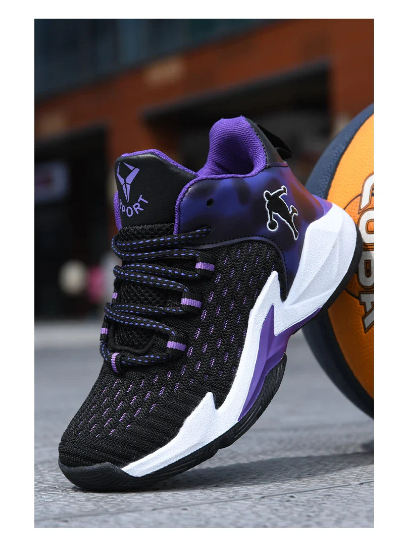 Boys Brand Mesh Basketball Shoes 8 Kids Sneakers Thick Sole Non-slip Children Sports Shoes Child Boy Basket Trainer Shoes Girls