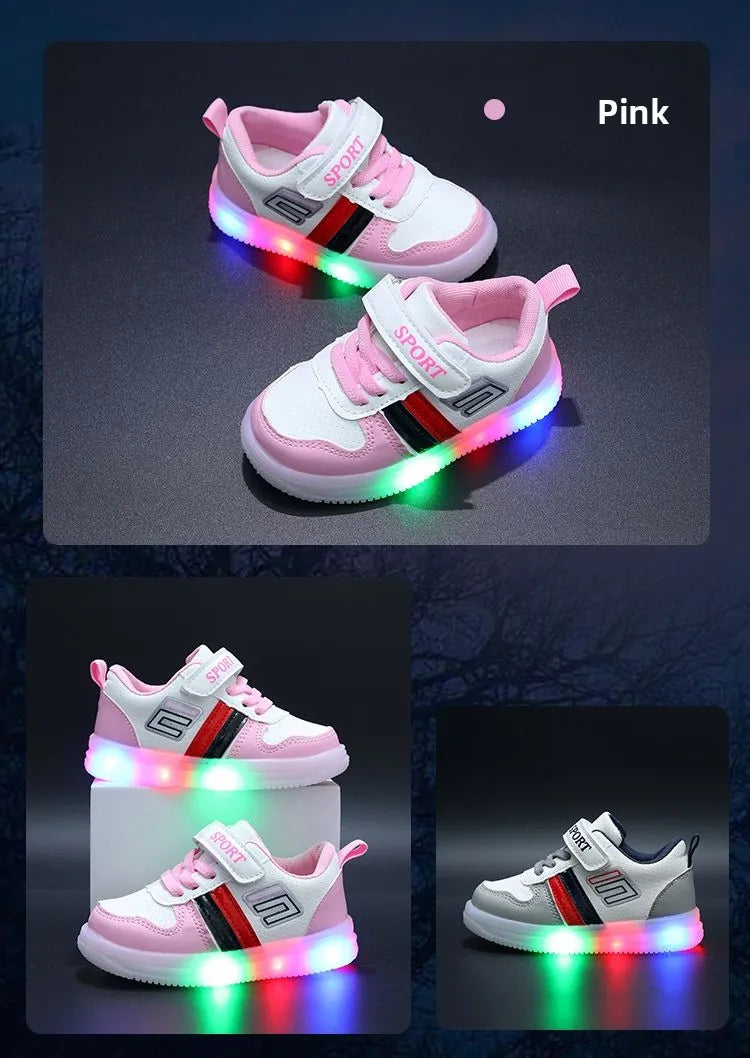 Boys Sneakers Sensor Lights Luminous Board Shoes Lightweight Skateboard Sneaker Kids Toddler Shoe Girls Walking Sport Footwear