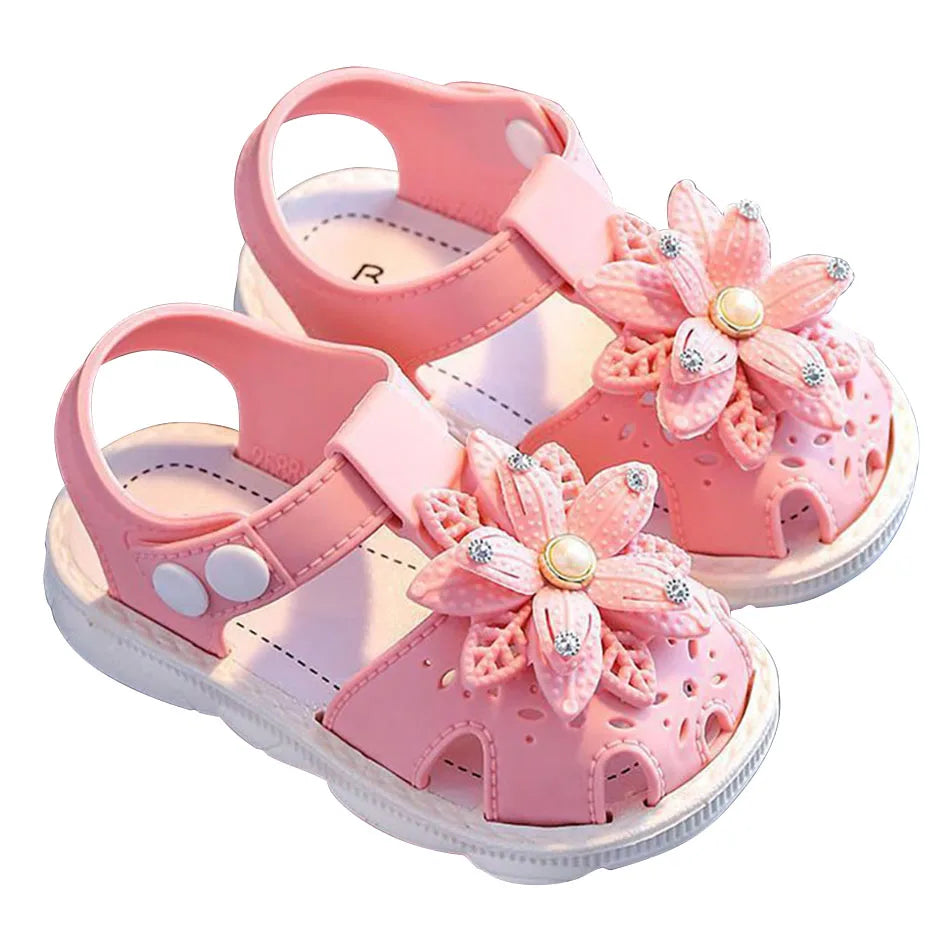 New Girls Summer Sandals Soft Sole Breathable Kids Beach Shoes Anti-slip Princess Sandals Children Casual Footwear
