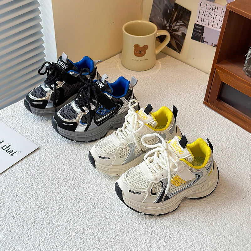 Children's Shoes Boys Girls Sports Shoes 2025  New Fashion Kids Outdoor Running Sneakers Fashion Mesh Dad Kids Shoes