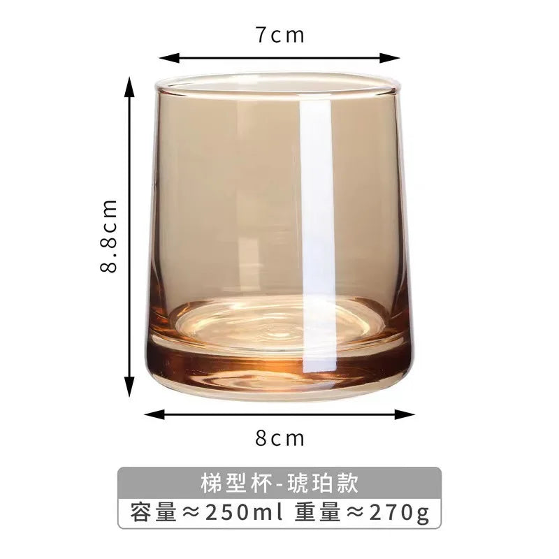 INS-style glass cups,colored trapezoidal couple's household whiskey glasses, bar and hotel mouthwash cups, beer mugs, water cups