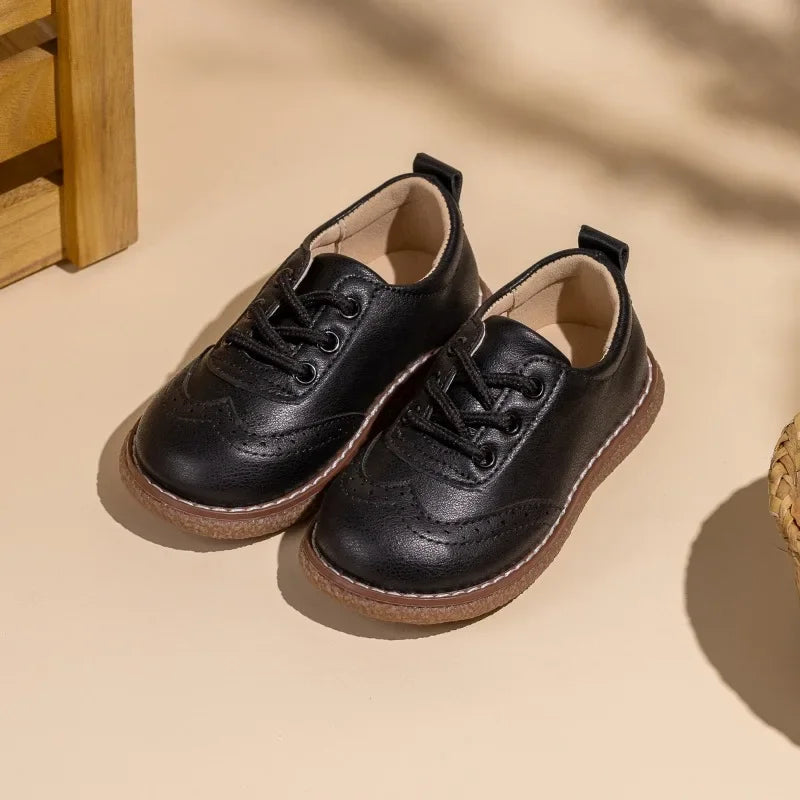 New Spring Autumn Children Formal Leather Shoes Causal Girls Fashion Flat Shoes Versatile Kids Boys Uniform Performance Shoes