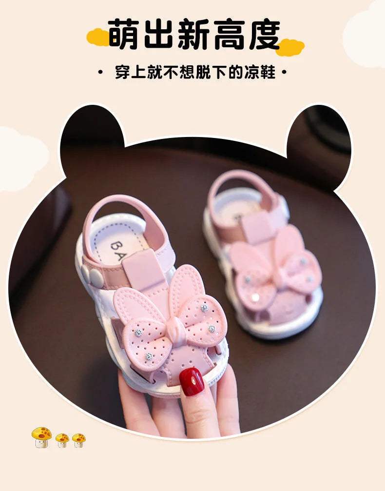 Infant Girls Sandals Summer Baby Shoes Can Make Sounds Cute Bow Princesses Kid Toddler Children Soft First Walkers