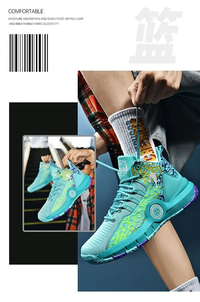 High Quality Basketball Shoes Men Sneakers Boys Basket Shoes Autumn High Top Anti-slip Outdoor Sports Shoes Trainer Male Summer