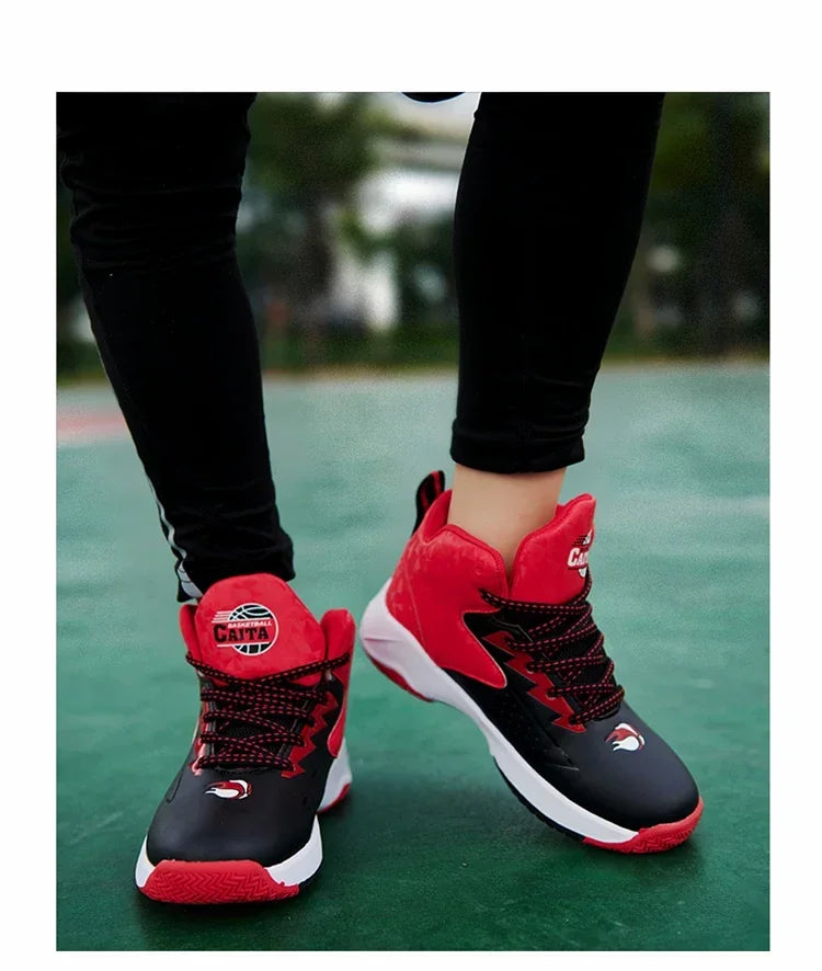 Boys Basketball Shoes High Quality Soft Top Thick Sole Non-slip Kids Sneakers Children Trainer Shoes Outdoor Boy Sport Basket