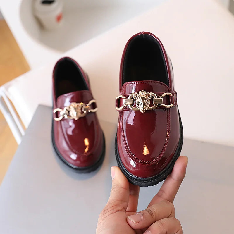 Children's Shoes Girls Autumn Princess Fashion Leather Shoes Kids Soft Sole British Style Black Student Performance Shoes