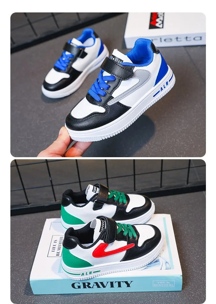 Boys' Single Shoes 2025 Spring Autumn New Breathable Color Block Board Shoes for Kids Sports Casual Sneakers