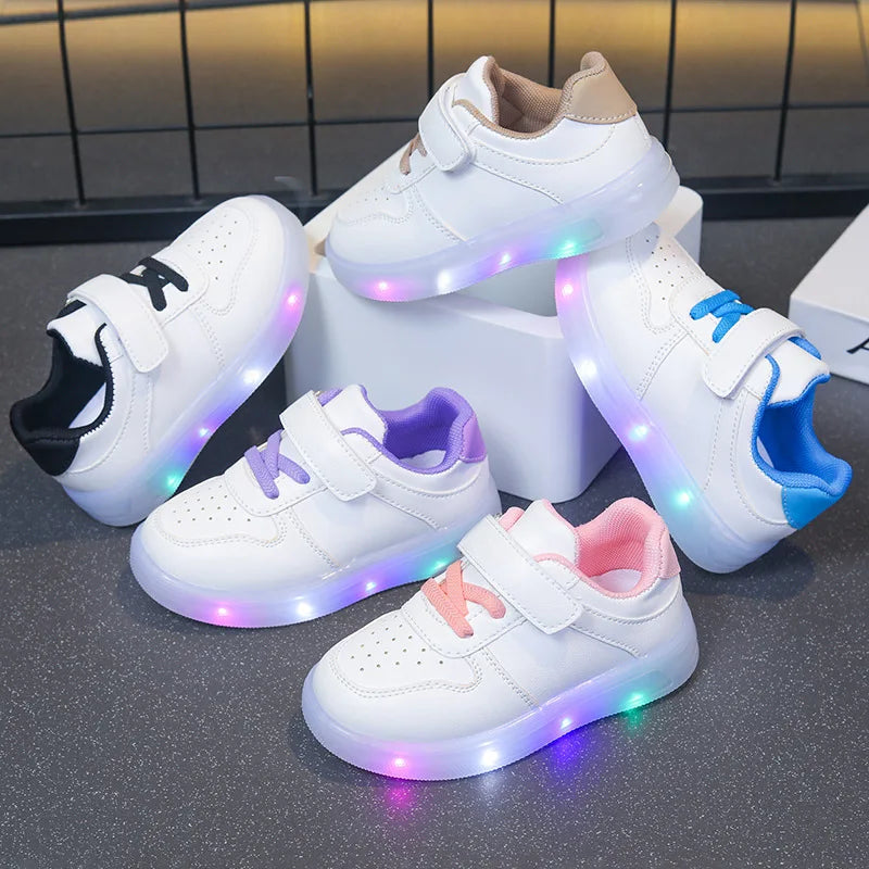Zapatos Fashion Girls' Sneakers 2025 Spring New Kids Luminous Shoes Breath Boys Shoes Anti Slip Girls Casual Shoe Кроссовки
