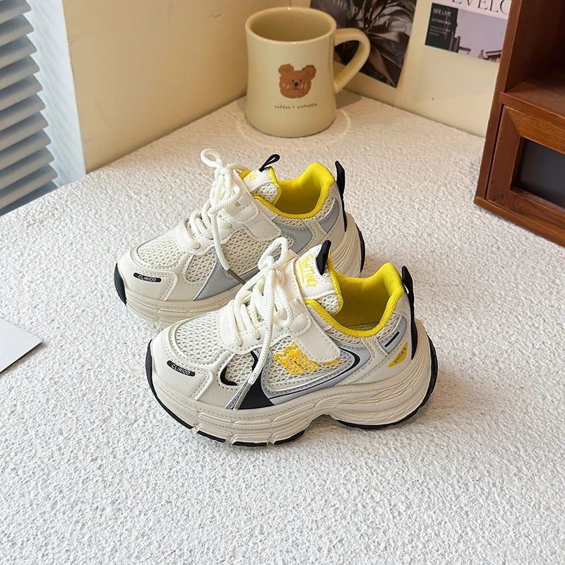 Children's Shoes Boys Girls Sports Shoes 2025  New Fashion Kids Outdoor Running Sneakers Fashion Mesh Dad Kids Shoes