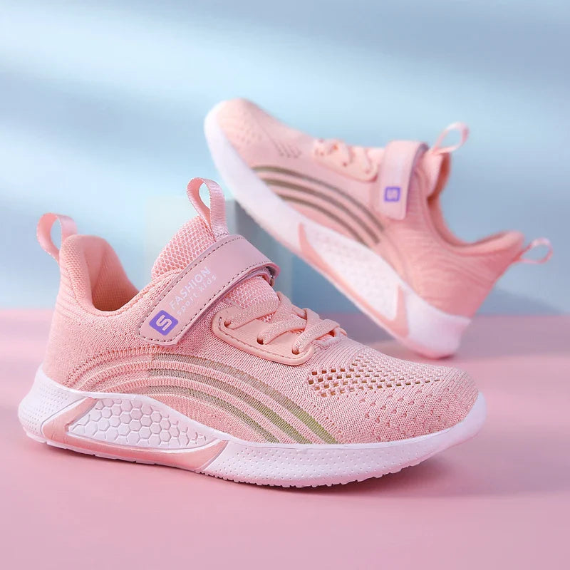 Girls Running Shoes Child White Mesh Sneakers Student Kids Summer Female Fashion Children Autumn Colorful Sport Shoes Light