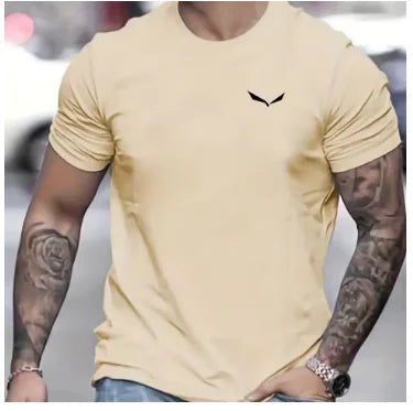 Fashion T-shirt Short Sleeve Collar Man, Loose, 100% Cotton, Needle Print, Curved Cut, Casual, Summer