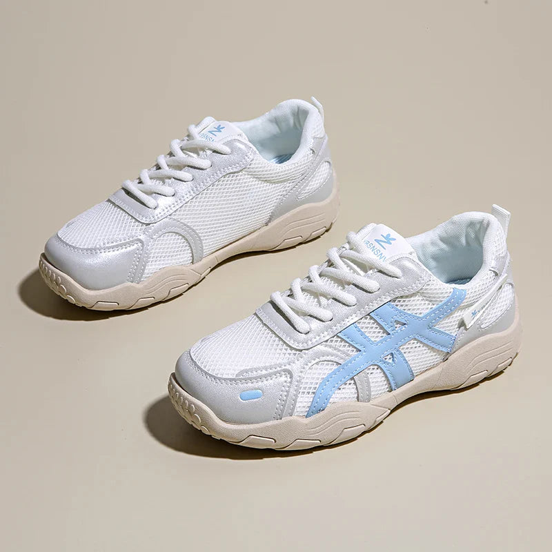 Women's Shoes Casual Platform Shoes Women Round Toe Lace-Up Tennis Vulcanized Sneakers New Style Korean Couple Elderly Shoes