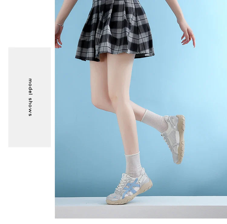 Women's Shoes Casual Platform Shoes Women Round Toe Lace-Up Tennis Vulcanized Sneakers New Style Korean Couple Elderly Shoes