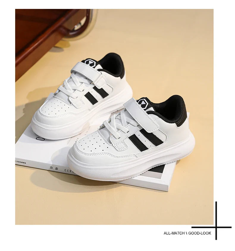 Children's Sneakers Kids Fashion Design Black White Non-slip Casual Shoes for Boys Girls Breathable Sneakers Toddler Outdoor