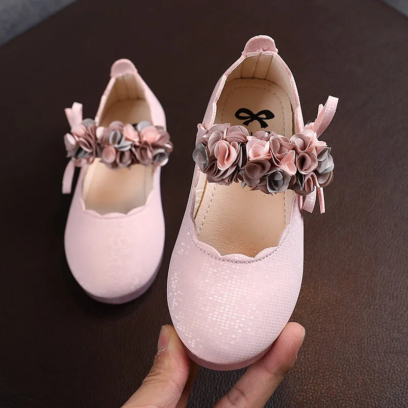 Kids Girls Party Shoes Students Non-slip Performance Leather Footwear Solid Color Children  Wedding Shoes Baby Princess Footwear