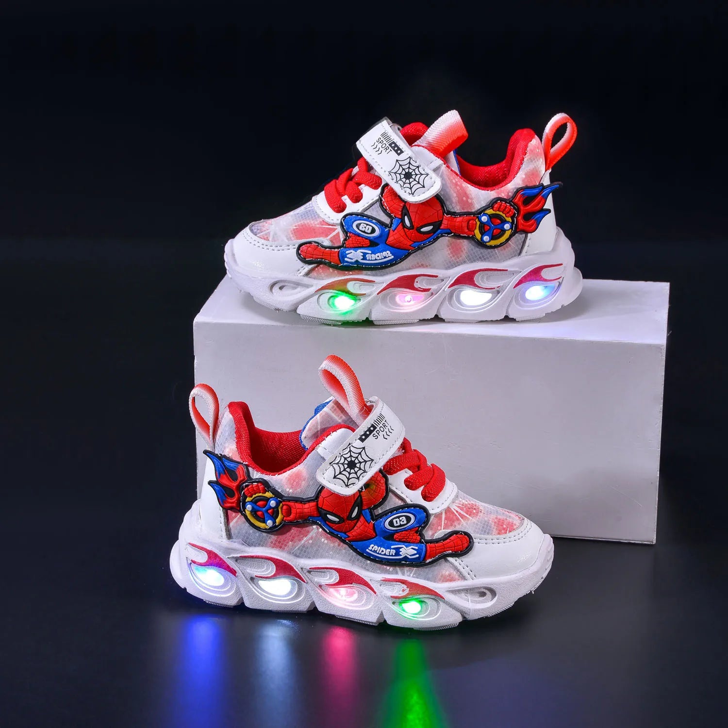 2025 Spring Autumn Boys  Mesh Breathable Sport Shoes  LED Children's Sneakers Kids Casual Shoes Light Shoes for 0-6Y