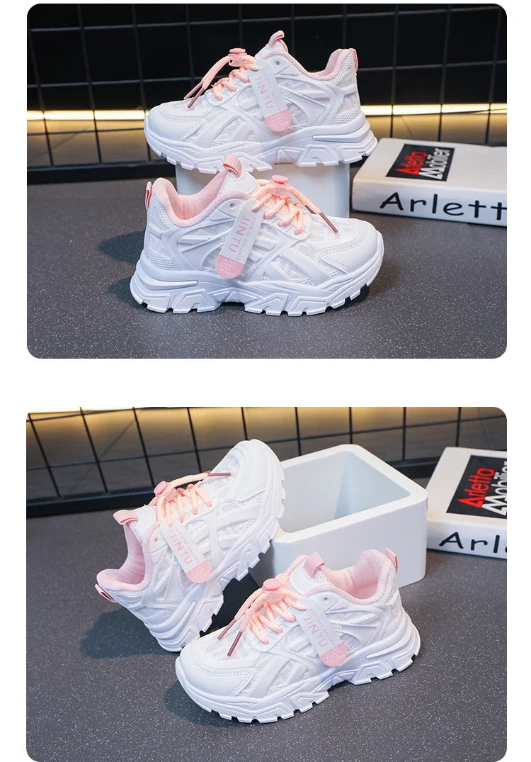 Girls Sneakers  Children Casual Shoes Mesh Platform Designer Tennis Sneaker 6 To 12 Years Kids Sports Shoe for Girl