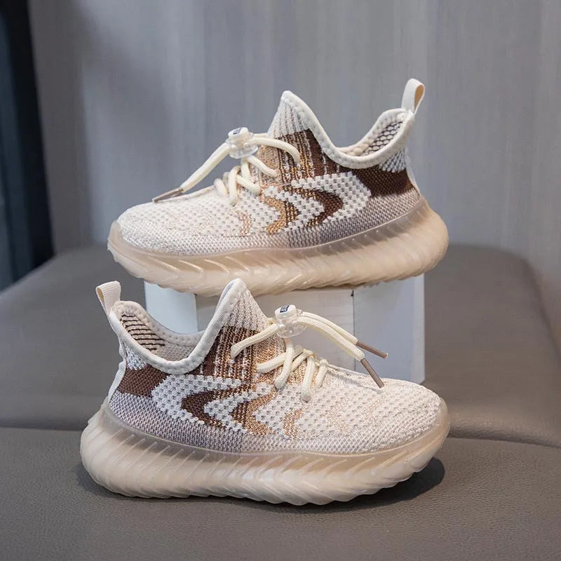 Children's Coconut Shoes Autumn Styles Boys Sneakers Breathable Mesh Shoes Fly Weaving Girls Casual Shoes Soft Sole baby