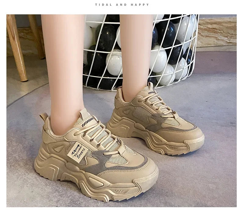 Womens Shoes  Fashion Trend Breathable Mesh Sneakers Women Comfortable Soft Bottom Casual Platform Shoes Zapatos Mujer
