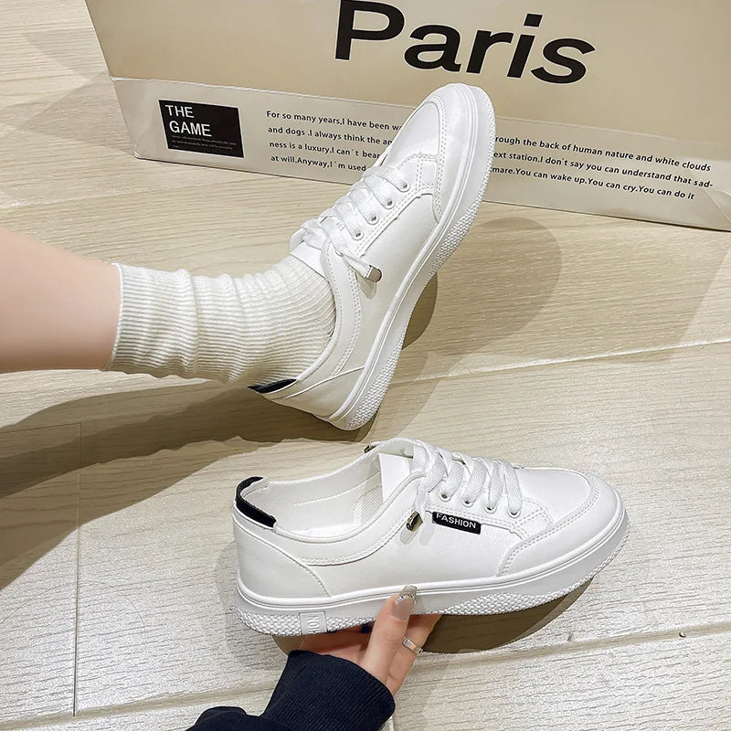 Women's Fashion White Sneakers 2025 New Spring and Autumn Flat Casual Shoes ins Breathable Thin Summer Sneakers