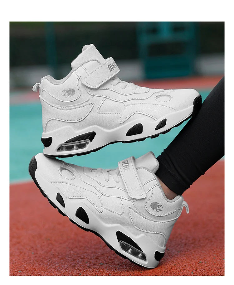 2024 Kids Basketball Shoes Boys Student Sports Shoes School Daily Outdoor Running Sneakers High Top Children Basketball Sneakers