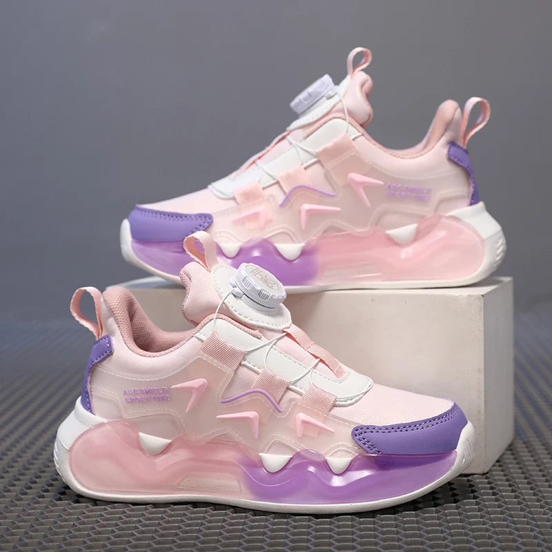 Children Sports Shoes for Girl Leather Wear-Resistant Comfortable Walking Shoes Soft Non Slip Thick Casual Kids Sneakers