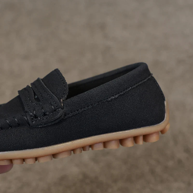 Boys Moccasins Shoes Fashion Solid Color Kids School Causal Shoes Breathable Non-slip Children Slip-on Flats Loafers Size 21-30