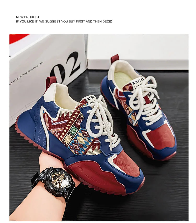 New Men's Sneakers Fashion Skateboard Shoes Outdoor Casual Running Shoes for Men Lace-up Platform Tenis Shoes Zapatillas Hombre