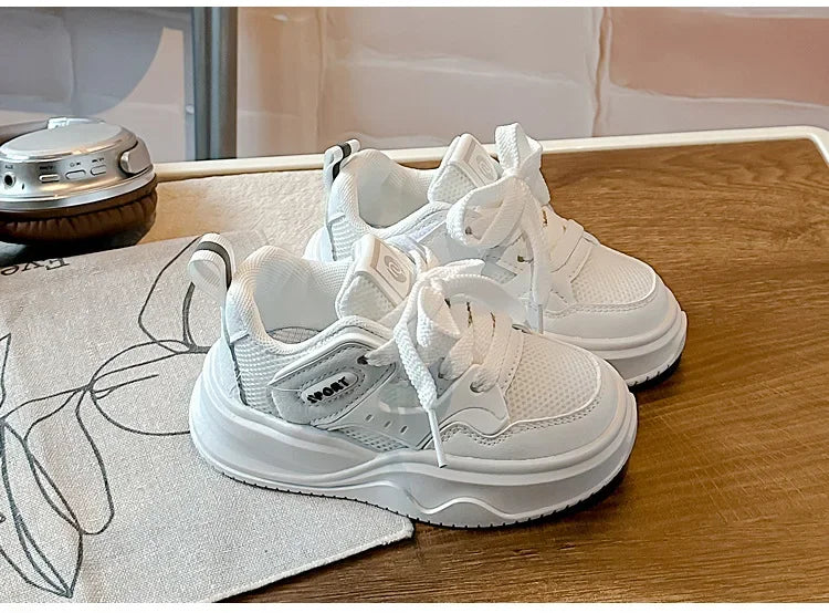 Students Sneakers Soft Sole Girls Running Shoes Mesh Breathable 2025 New Fashion Toddle Children Sports Shoes Non-slip Trendy