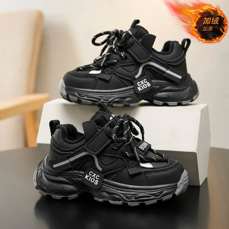 Boys Casual Shoes Non Slip Children Fashion School Walking Running Shoes Sport Kids Leather Sneakers Four Season Size 27-37