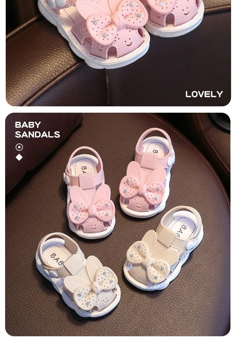 Infant Girls Sandals Summer Baby Shoes Can Make Sounds Cute Bow Princesses Kid Toddler Children Soft First Walkers