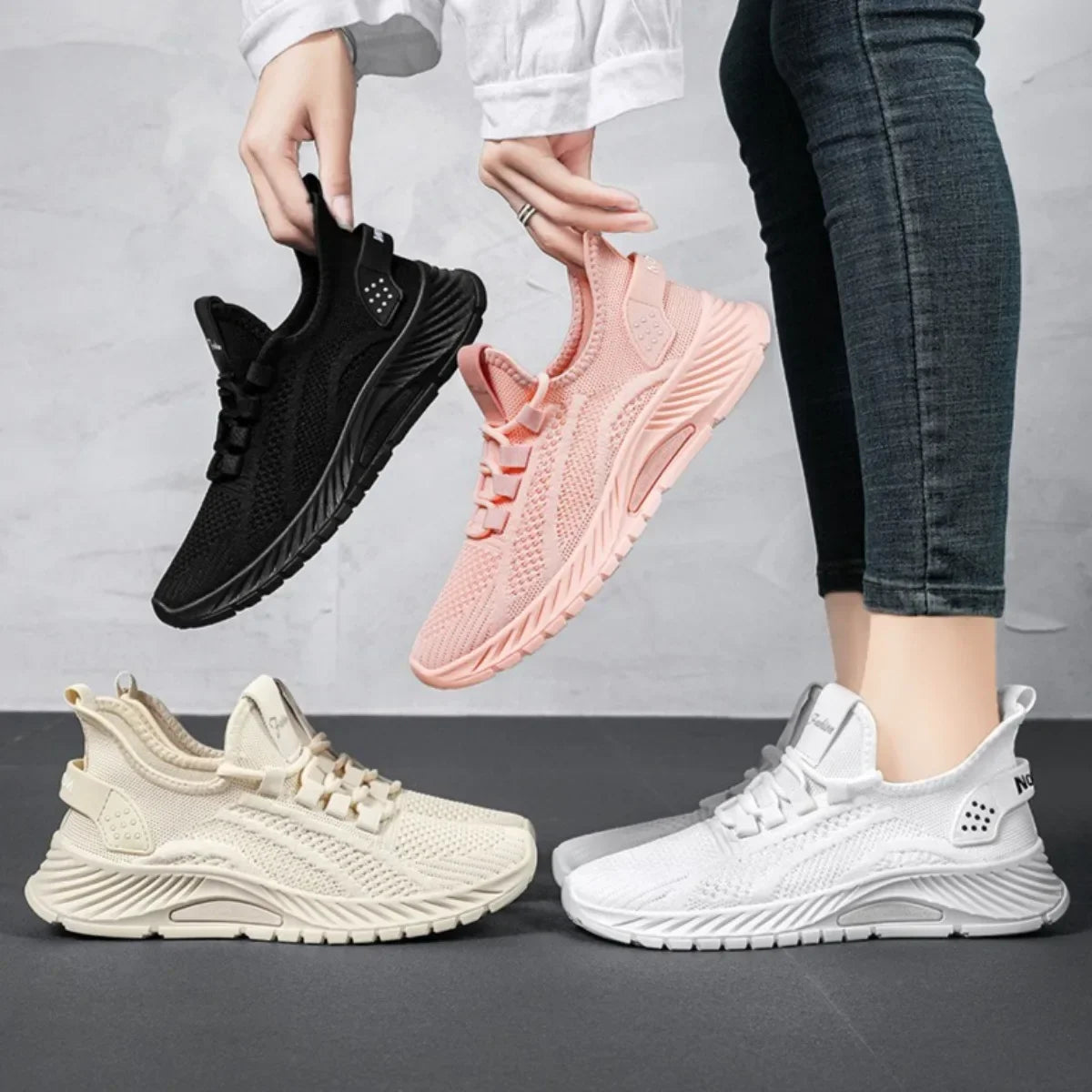 Women's Casual Sneakers - Breathable Mesh Lightweight Shoes Non-Slip Comfortable Affordable Free Shipping Daily Walking Footwear