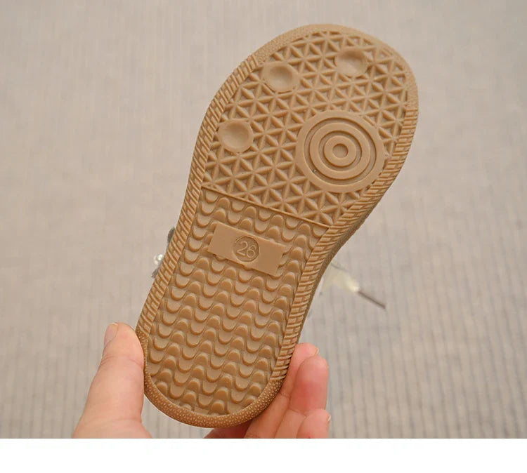 Kids Skate Sneakers for Girls 2025 Autumn New Toddler Walking Shoes Cute Ornament Non-slip Retro Comfort School Sports Sneakers