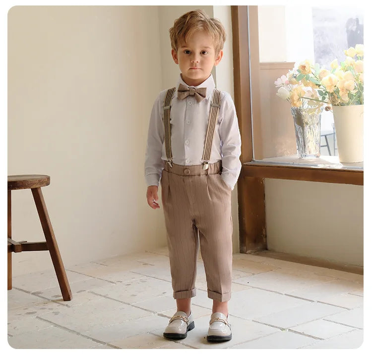 Boys Summer Photograph Dress School Kids Beaufitul Birthday Suit Children Formal Wedding Performance Luxurious Tuxedo Wear