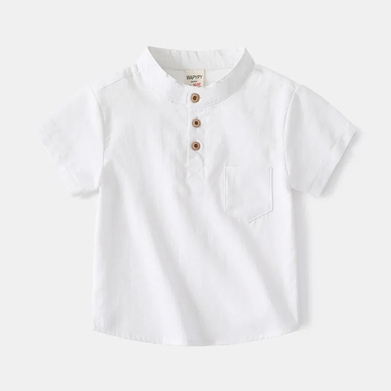 Mandarin Boys Summer Tshirts Fashion Toddler Tees Baby Shirts Cotton Kids Children's Clothes