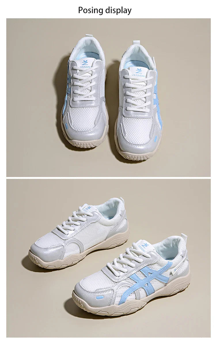 Women's Shoes Casual Platform Shoes Women Round Toe Lace-Up Tennis Vulcanized Sneakers New Style Korean Couple Elderly Shoes