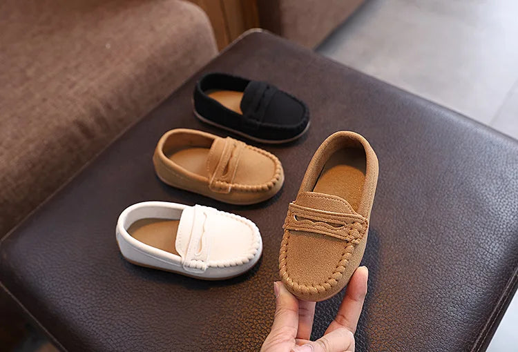 Children Moccasin Shoes Boys Flats Loafers Non-slip Tassels Cute Kids Casual Leather Shoes Soft Slip-on Pleated Solid Color 2025