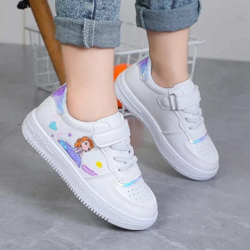 Kids Sneakers Four Seasons Girls Fashion Sports Running Shoes Non-slip Children's Flat Shoes Casual Breathable Outdoor Sneaker