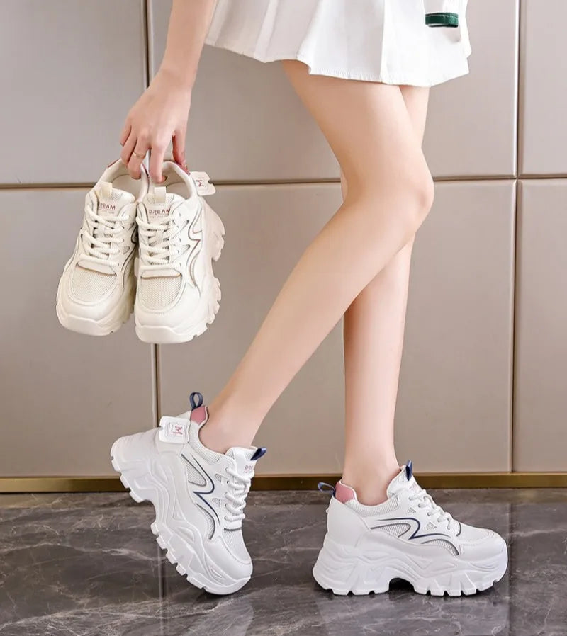 New Women Platform Casual Sneakers Autumn Fashion Women Comfortable Increased Sport Shoes Outdoor Breathable Basketball Sneakers