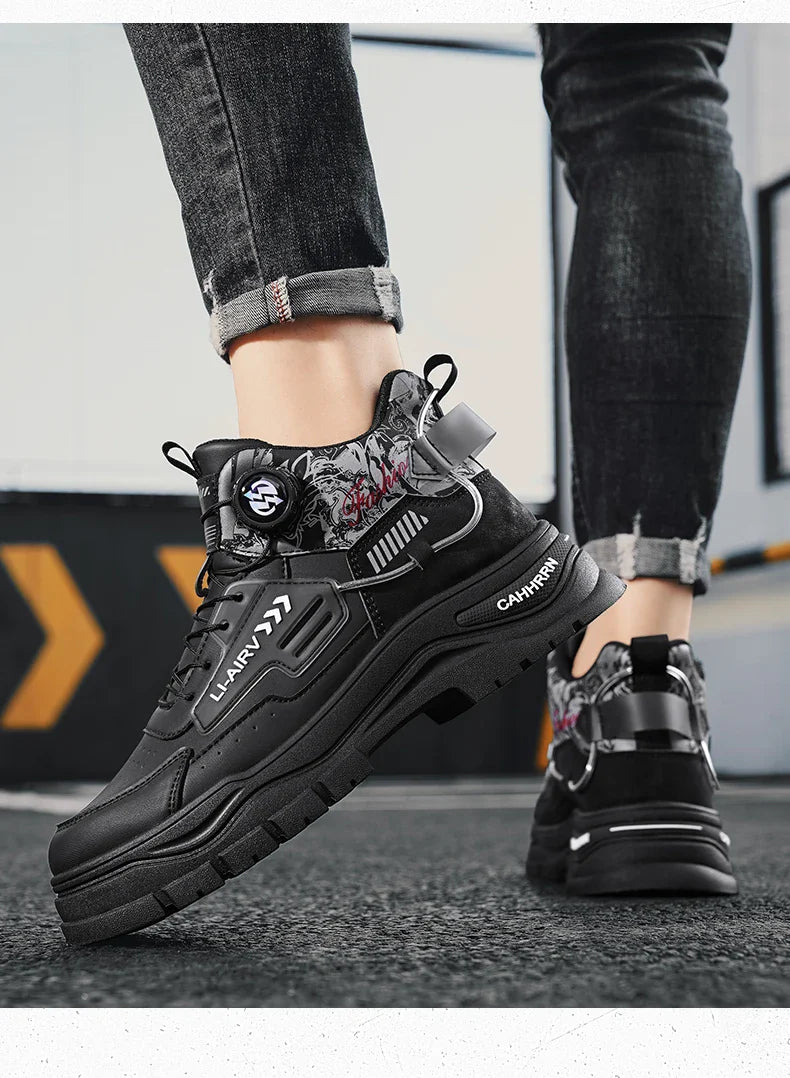 Men's Casual Outdoor Boots Fall Breathable Trendy Versatile Leisure Knob Board Shoes Anti-slip Riding Fashion Sneakers  (Available)