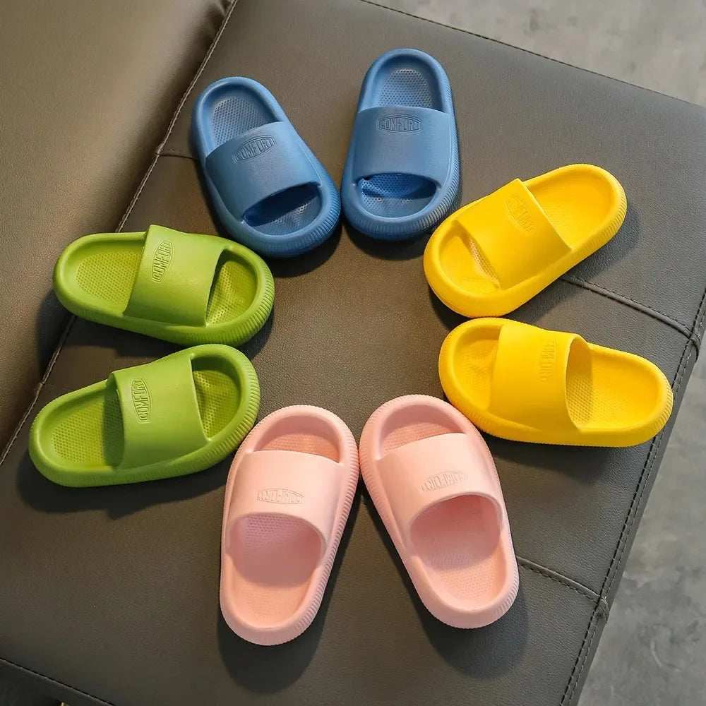 Summer Children's Indoor Slippers for Boys and Girls Bathroom Soft-Soled Thickened Anti-Slip Baby Slippers and Cool Sandals