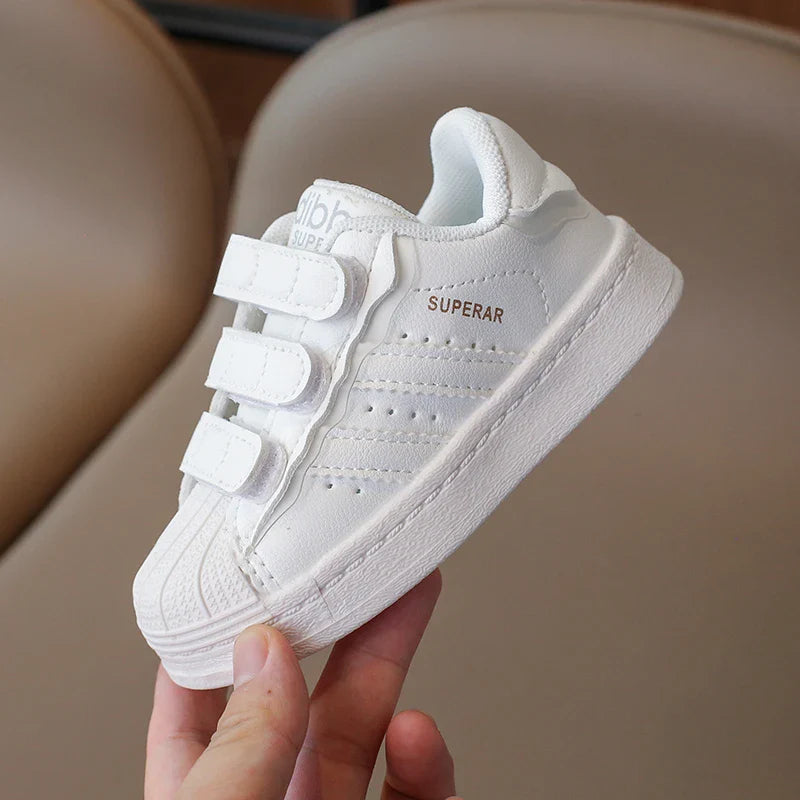 Children's Sneakers Kids Fashion Design White Non-slip Casual Shoes for Boys Girls Hook Breathable Sneakers Toddler Outdoor Shoe