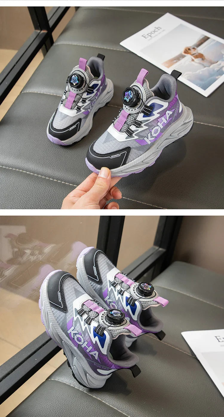 Boys Running Shoes with Rotating Buttons Breathable Comfortable Dad Sneakers Kids Sports Shoes for Autumn Season New Arrival