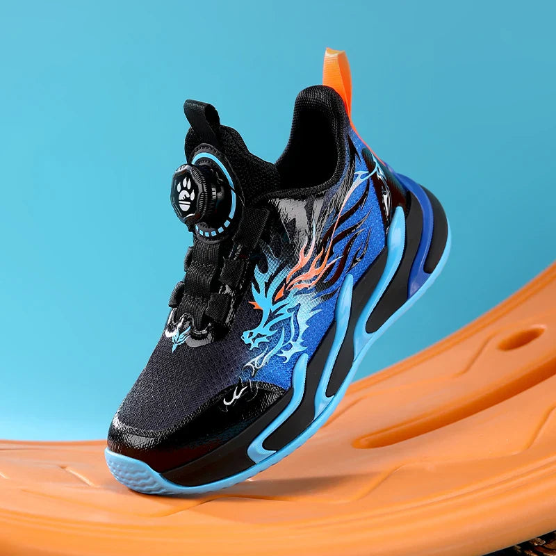 2025 New Children's Casual Sneakers Fashion Rotary Buckle Sports Shoes Kids Running Sneakers Spring Comfortable Boy Trainers