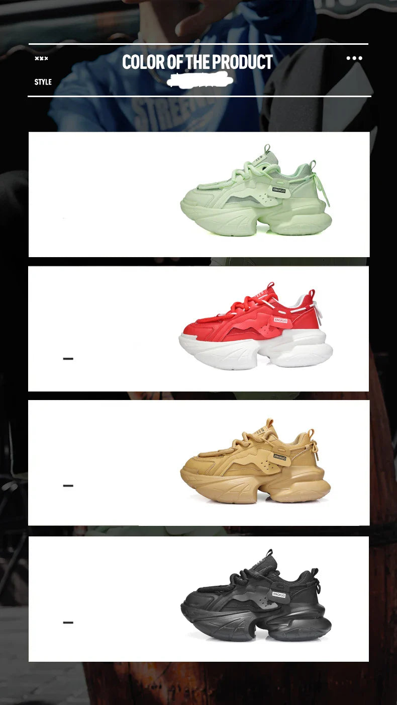 Men's Sneakers British Style Casual Platform Shoes For Men Sport Running Athletic Basketball Punk Red Sneakers Male 2025 Good