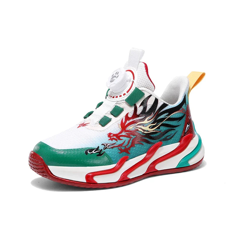 2025 New Children's Casual Sneakers Fashion Rotary Buckle Sports Shoes Kids Running Sneakers Spring Comfortable Boy Trainers