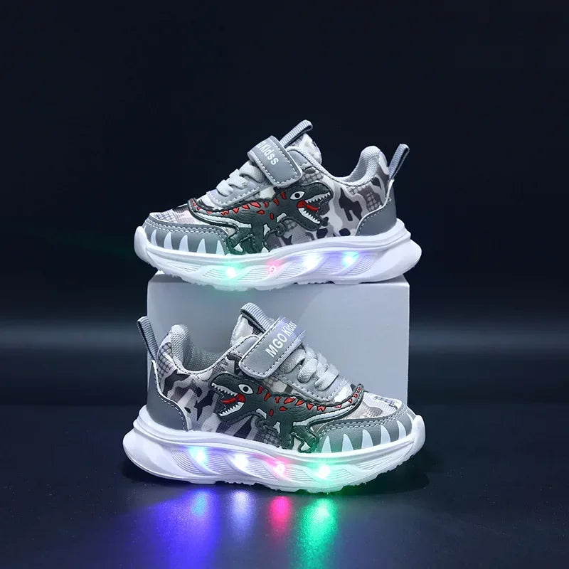 2026 New  Boys Led Lighted Shoes Fashion Mickey Children's Casual Sneakers Kids Luminous Shoes Sport Shoes Lighted Shoes